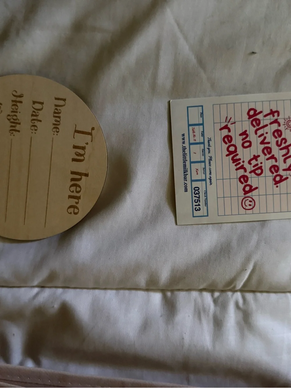 Little Milk Bar Made Fresh Reusable Tote Bag and birth announcement